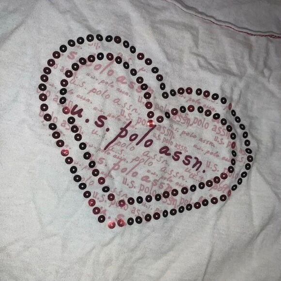 Us polo assn vintage y2k heart sequin baby tee - Picture 2 of 2
